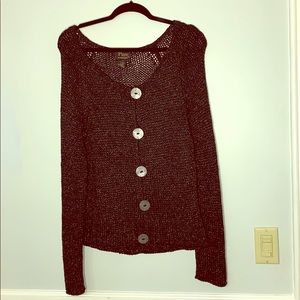 Pure Knit Button Down Black Sweater